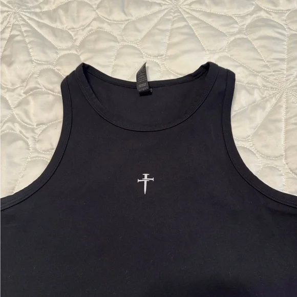Black Tank Top with Cross Logo - Picture 2 of 5